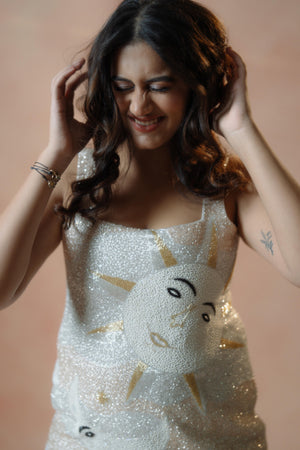 White Short Sleeveless Dress