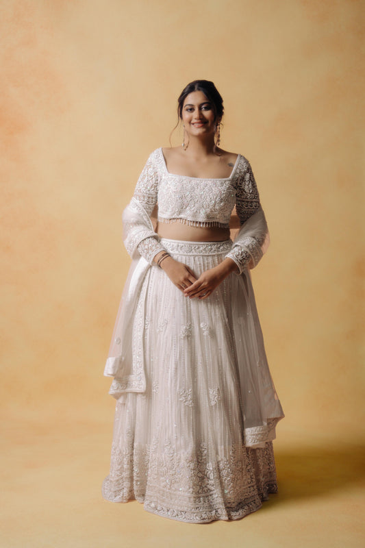 White Lehenga Set