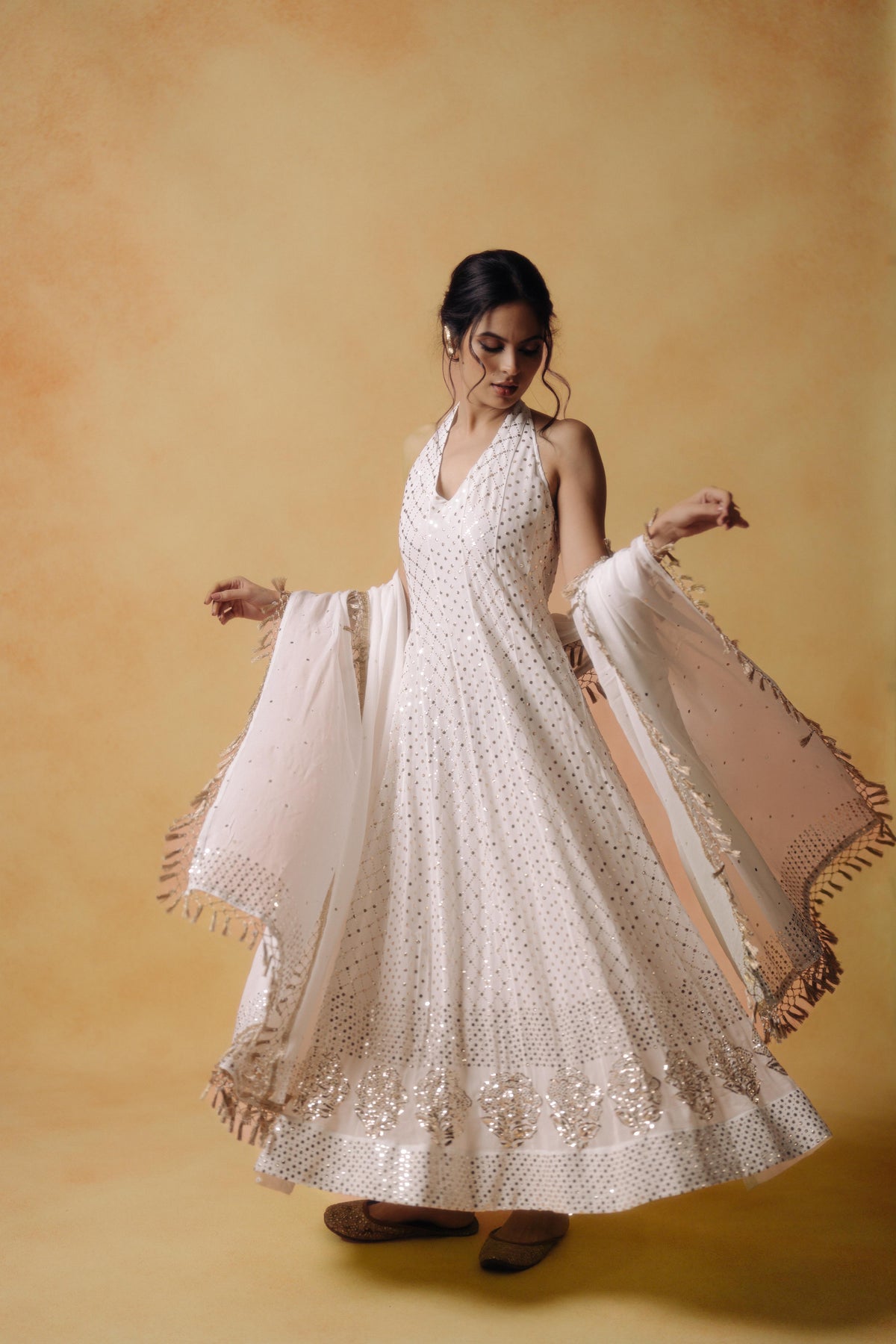 halter neck anarkali dress Buy Green Halter Neck Anarkali Set Online for Women by YUVRANI JAIPUR
