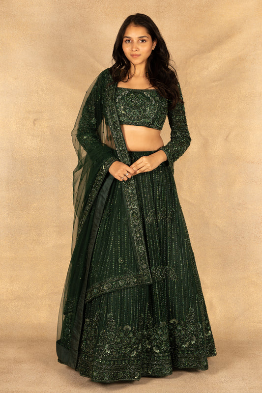 Emerald Green Lehenga Set