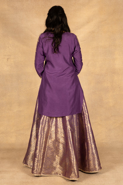 Purple Brocade Lehenga & Choli