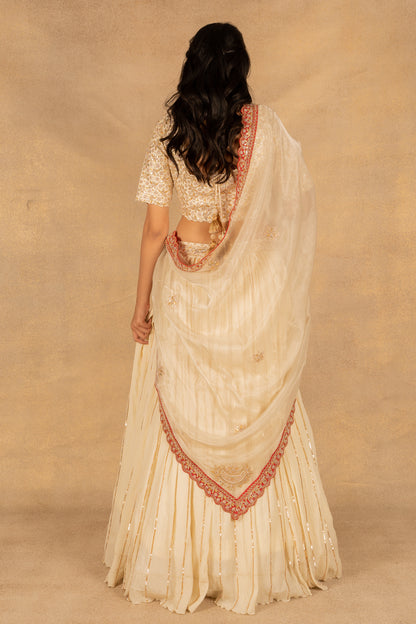 Off White Gota Patti Work Lehenga Set