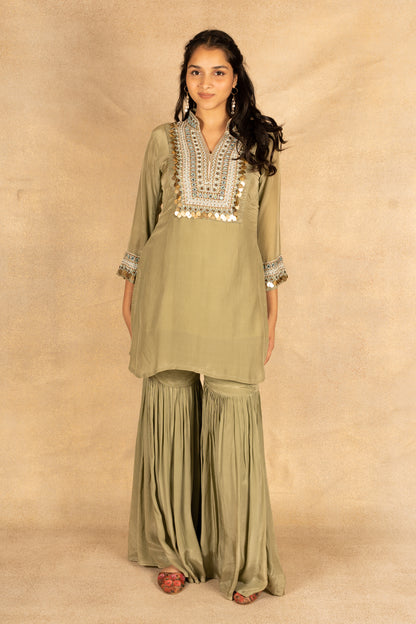 Coin Sharara Suit Set