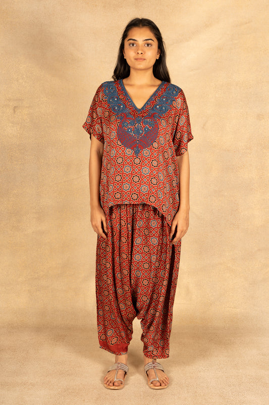 Ajarakh Print Top and Dhoti