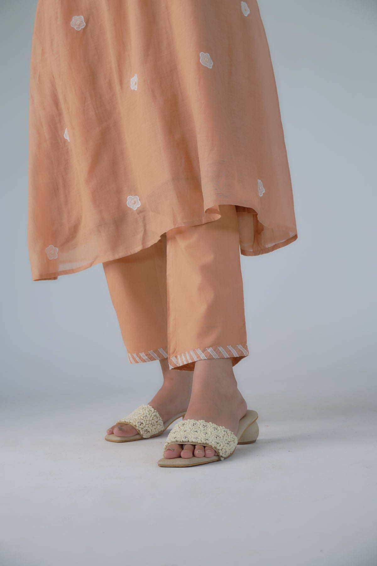 Floral embroidery suit