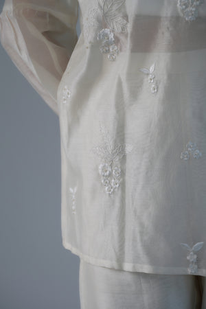Off-white bird embroidery co-ord