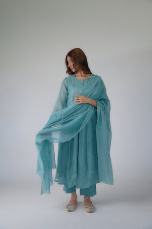 Silver Zardosi Suit