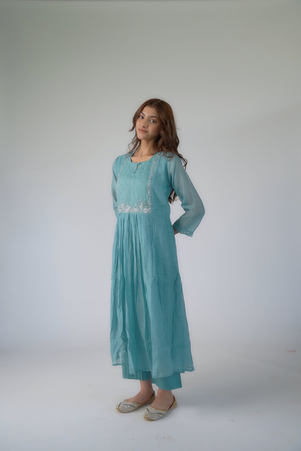 Silver Zardosi Suit