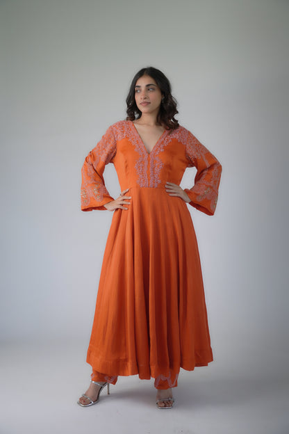 Orange Anarkali