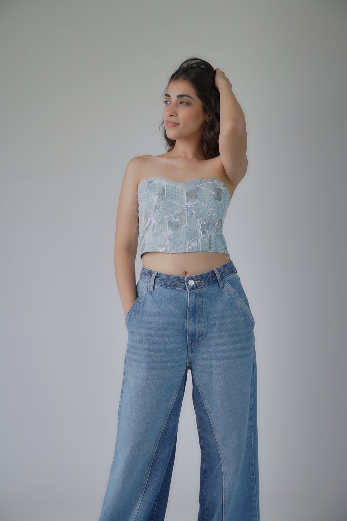 Denim tube top