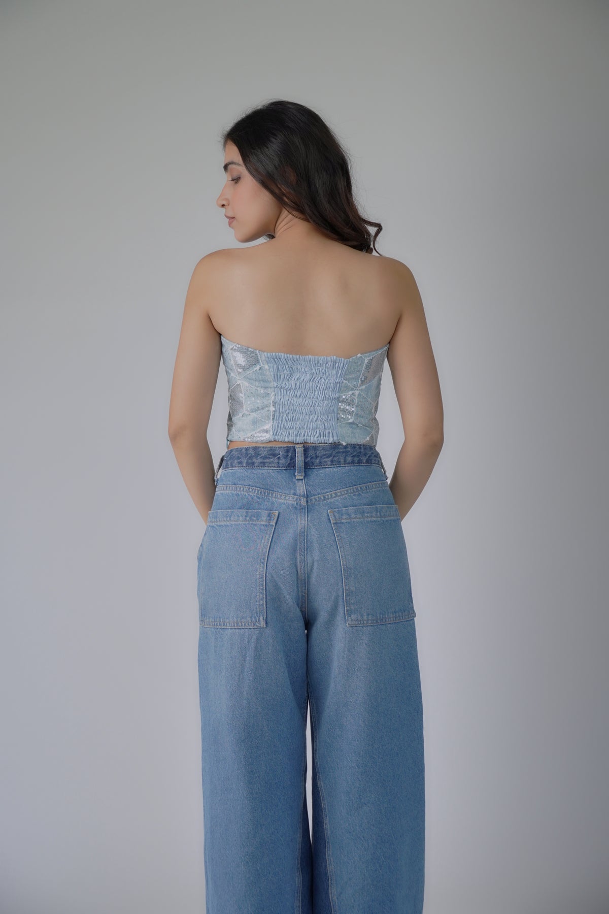 Denim tube top