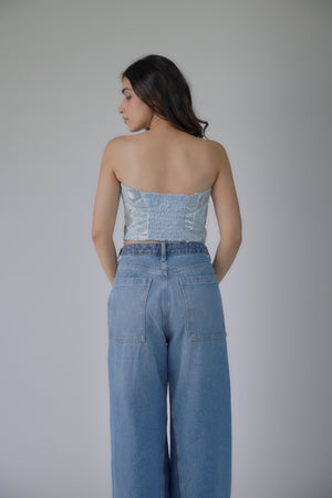 Denim tube top