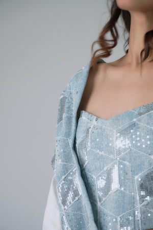 Denim sequins shirt
