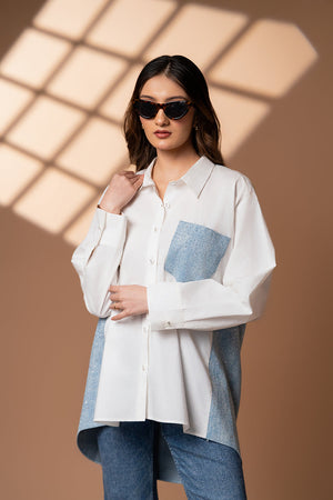 Denim rhine-stone shirt