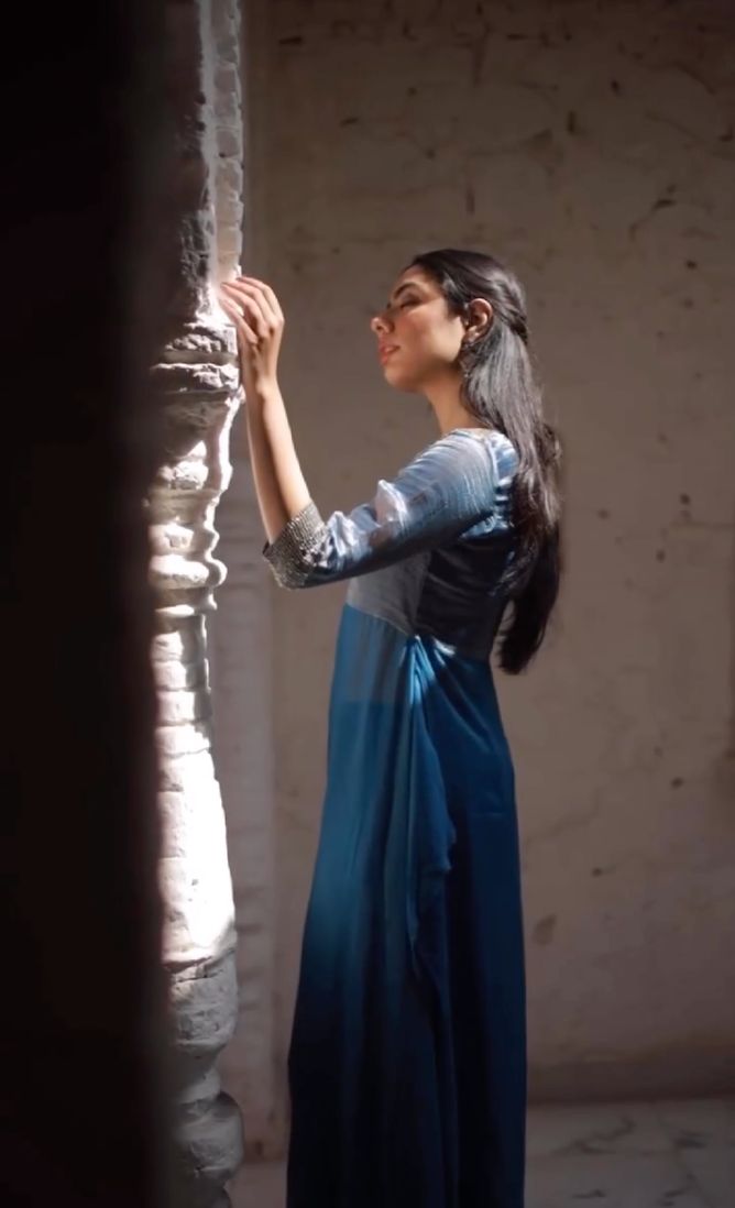Blue Tissue Chanderi top and pants