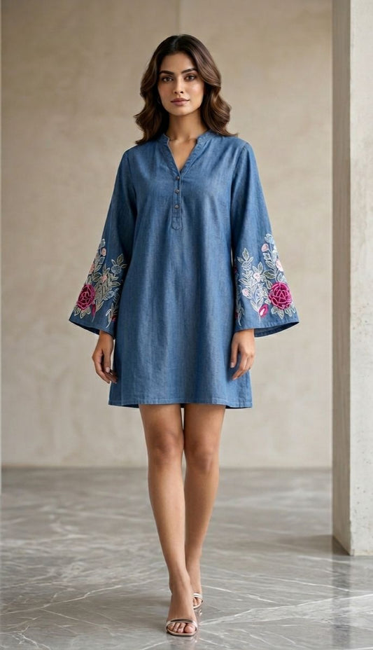 DENIM BLOOM DESS