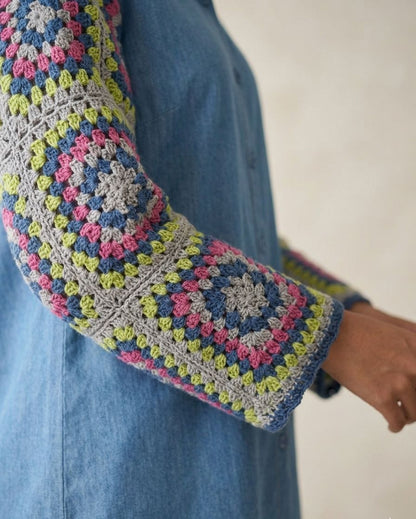 DENIM CROCHET SLEEVES CO ORD SET