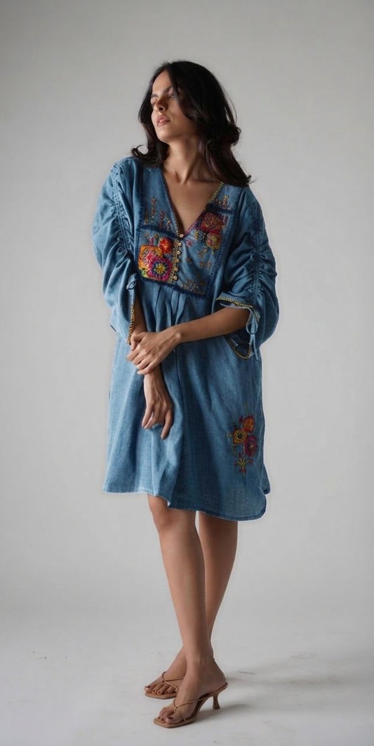 DENIM BOHO DRESS