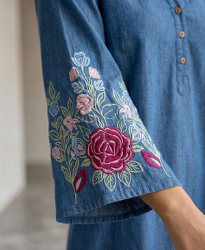 DENIM BLOOM DRESS