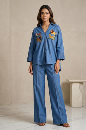 DENIM DISNEY EMBROIDERY CO ORD SET