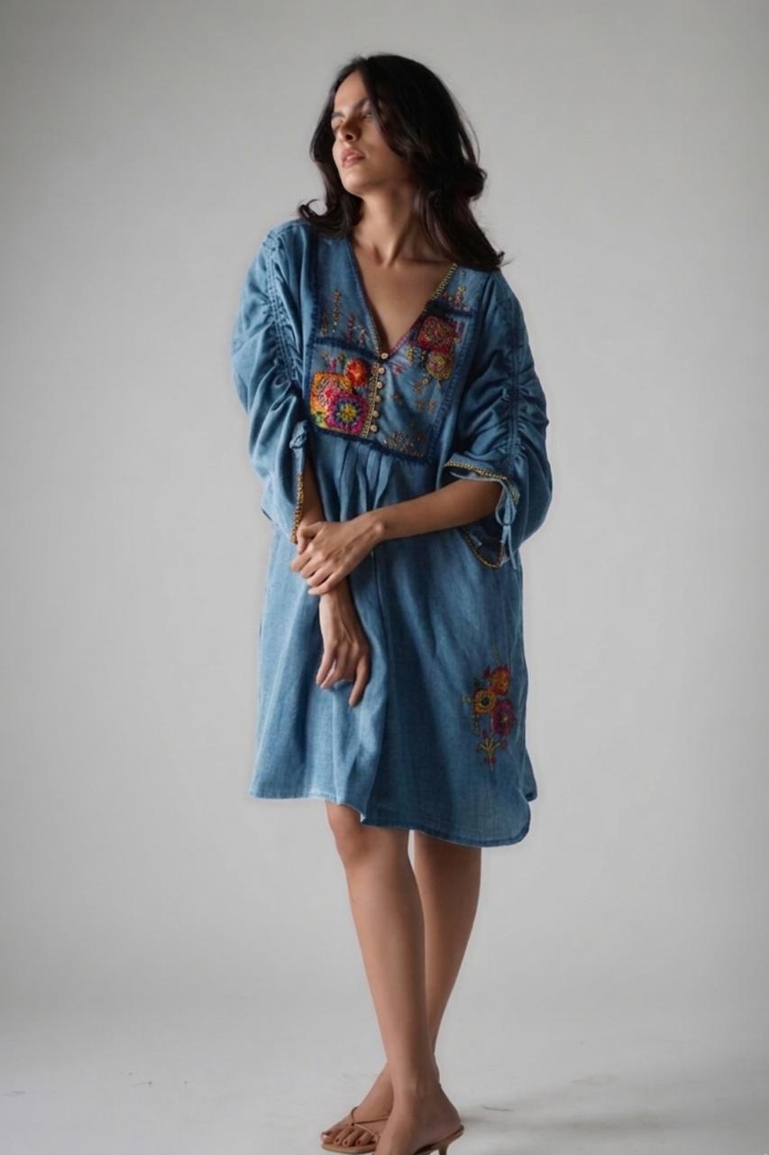 DENIM BOHO DRESS