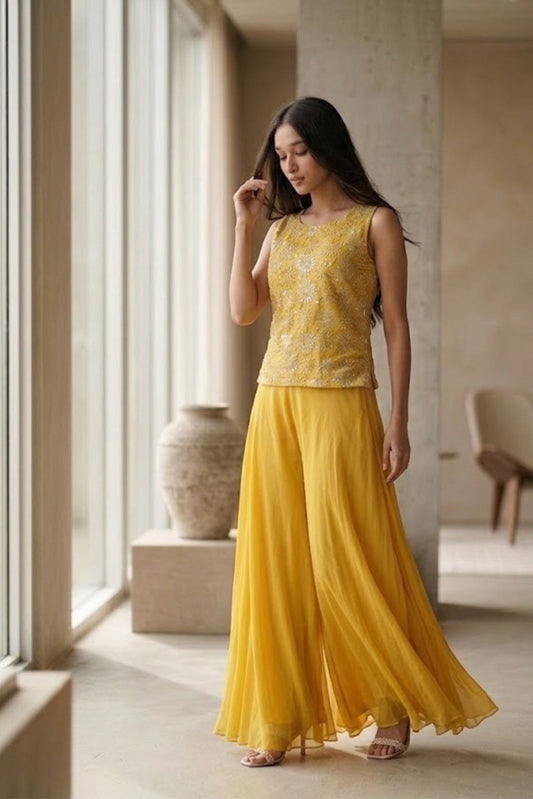 Palazzo set with bead work