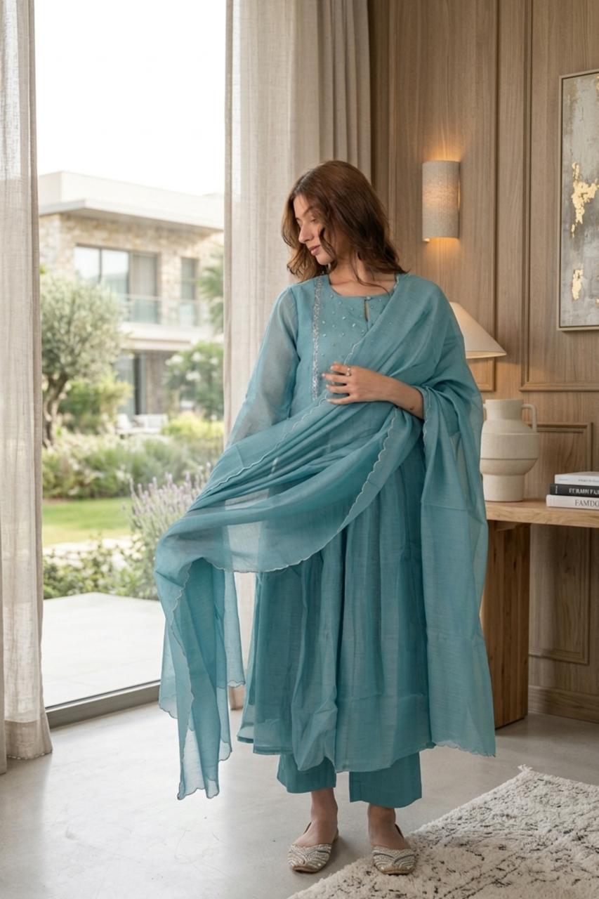 Silver Zardosi Suit