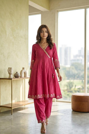 Angrakha tie-up suit