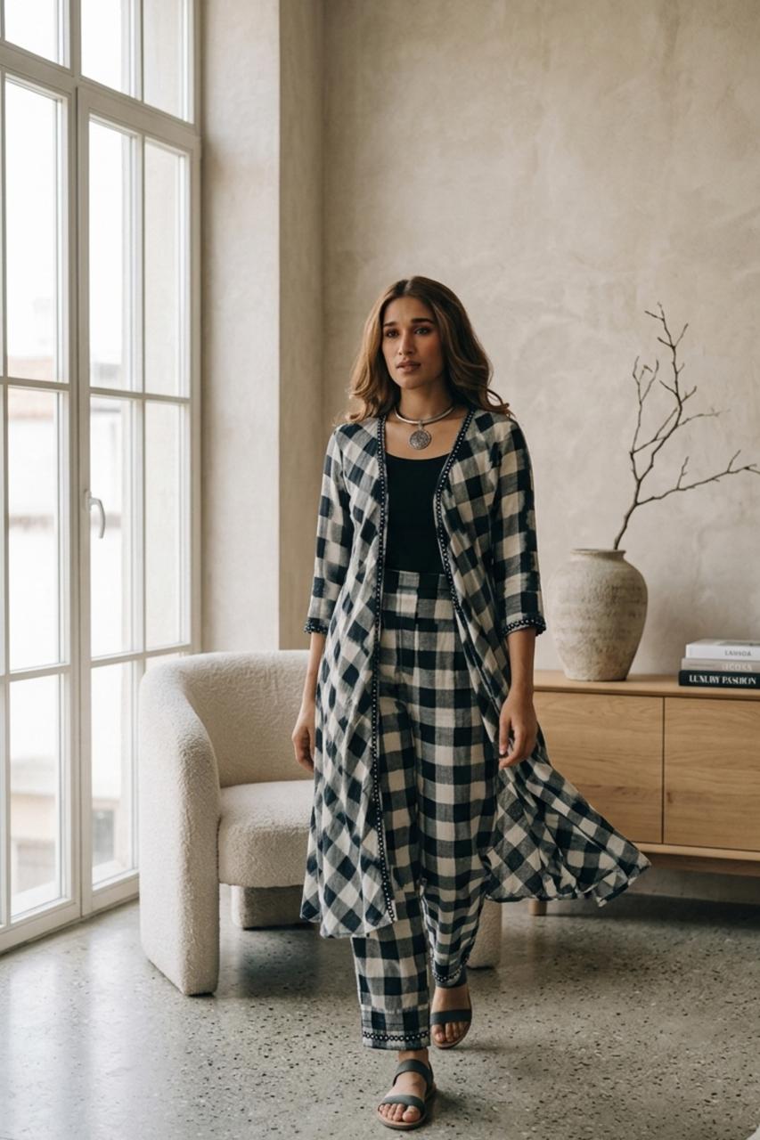 Black And White Checks Co-Ord