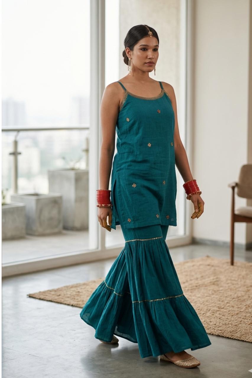 Organic cotton sharara-kurta