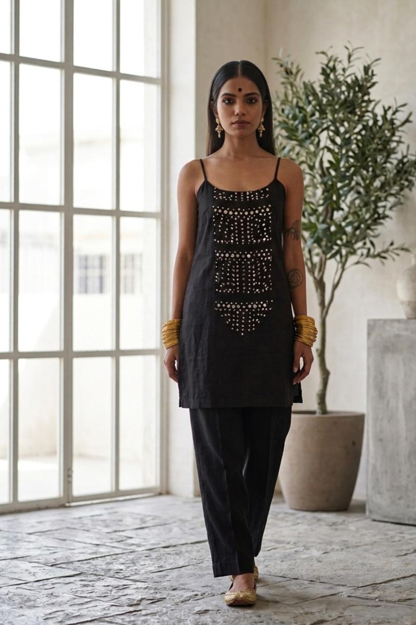 Black Spaghettied  Co-Ord Set
