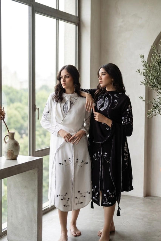 Indo-Western Embroidered Wrap Style Dress
