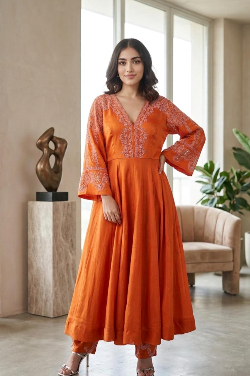 Orange Anarkali