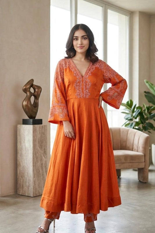 Orange Anarkali