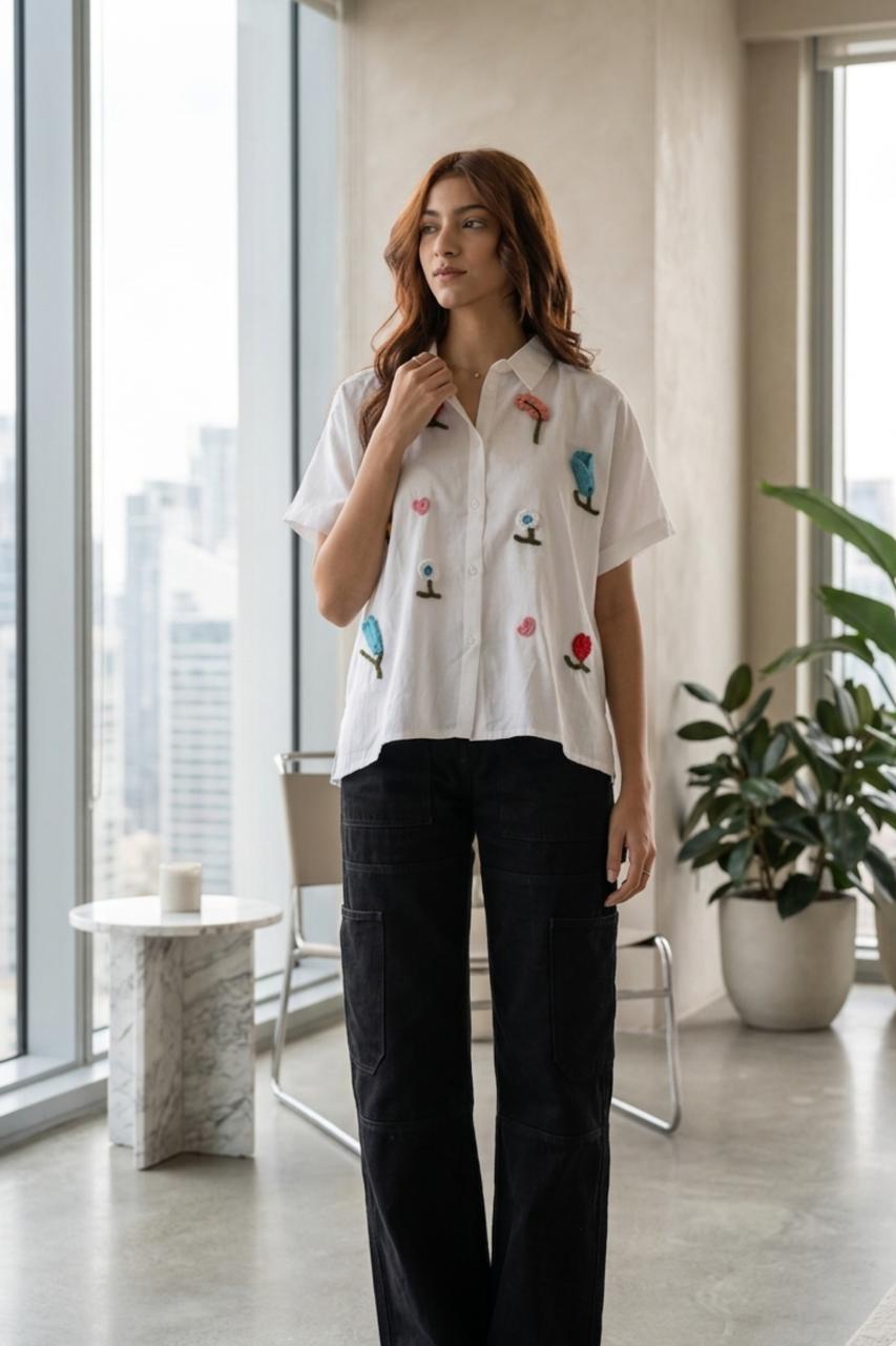 White crochet shirt