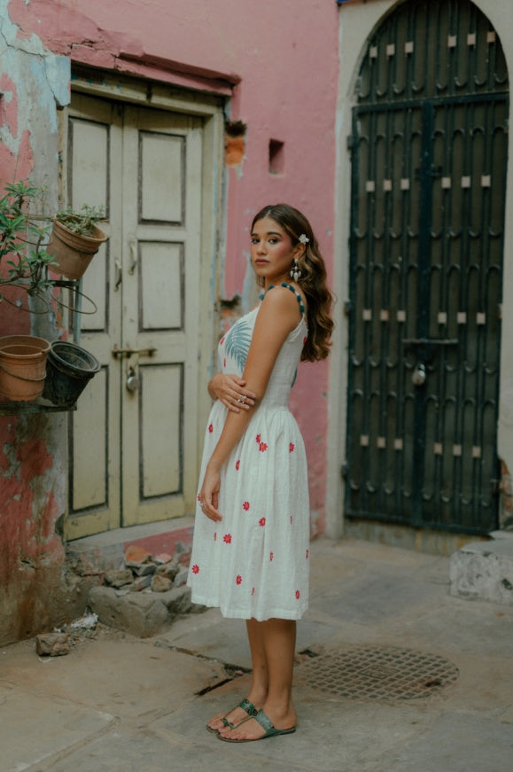 Organic cotton embroidered short Dress